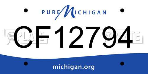 CF12794 Michigan License Plate