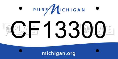 CF13300 Michigan License Plate