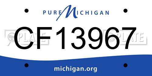 CF13967 Michigan License Plate