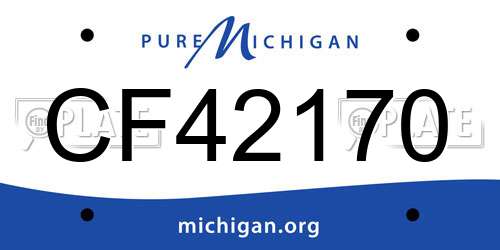 CF42170 Michigan License Plate