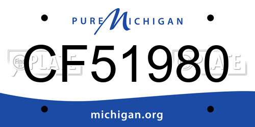 CF51980 Michigan License Plate