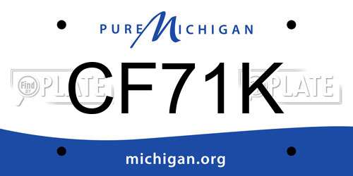 CF71K Michigan License Plate
