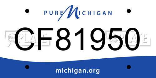 CF81950 Michigan License Plate