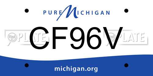 CF96V Michigan License Plate