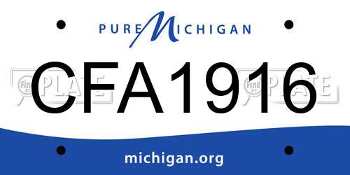 CFA1916 Michigan License Plate