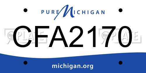 CFA2170 Michigan License Plate