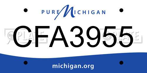 CFA3955 Michigan License Plate