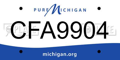 CFA9904 Michigan License Plate