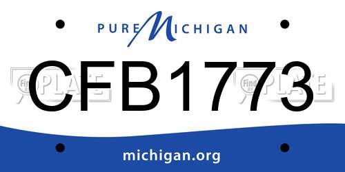 CFB1773 Michigan License Plate
