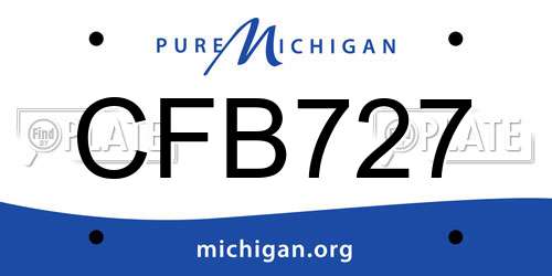 CFB727 Michigan License Plate