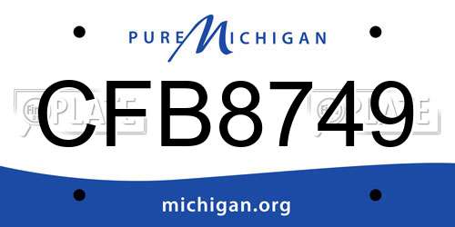 CFB8749 Michigan License Plate