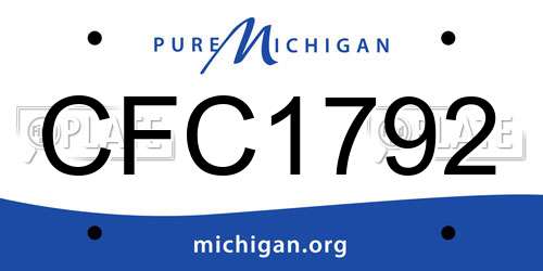 CFC1792 Michigan License Plate