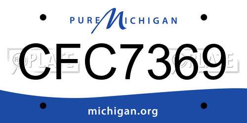 CFC7369 Michigan License Plate