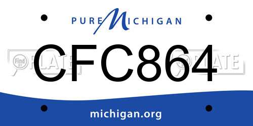 CFC864 Michigan License Plate