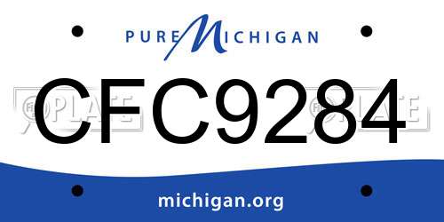 CFC9284 Michigan License Plate