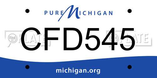 CFD545 Michigan License Plate