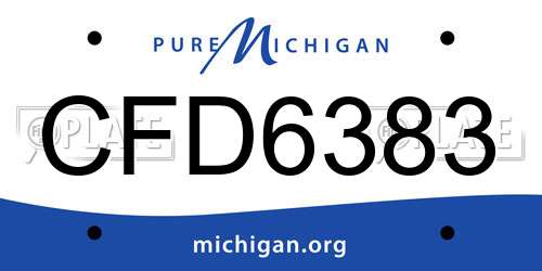 CFD6383 Michigan License Plate