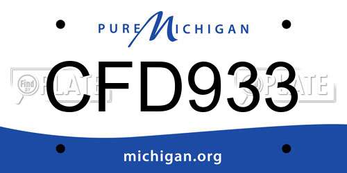CFD933 Michigan License Plate
