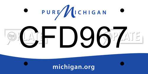 CFD967 Michigan License Plate