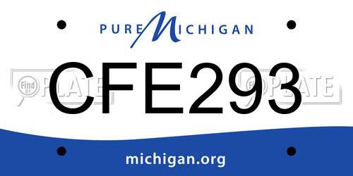 CFE293 Michigan License Plate