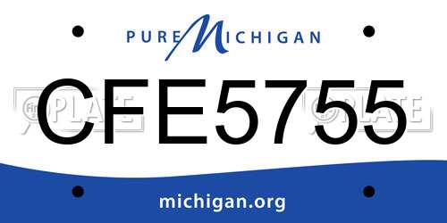 CFE5755 Michigan License Plate