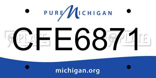 CFE6871 Michigan License Plate