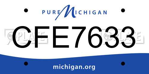 CFE7633 Michigan License Plate