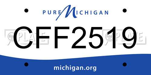 CFF2519 Michigan License Plate