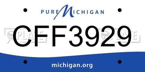 CFF3929 Michigan License Plate