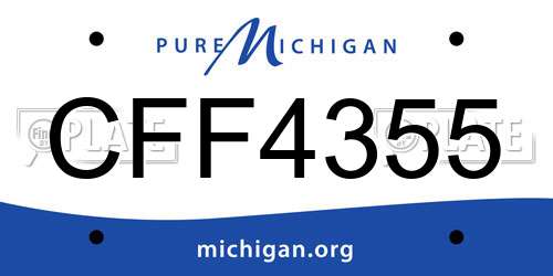 CFF4355 Michigan License Plate