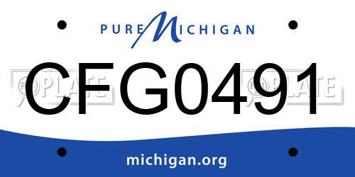 CFG0491 Michigan License Plate