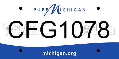 CFG1078 Michigan License Plate