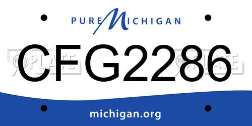 CFG2286 Michigan License Plate