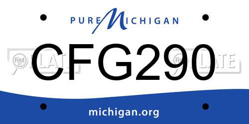 CFG290 Michigan License Plate
