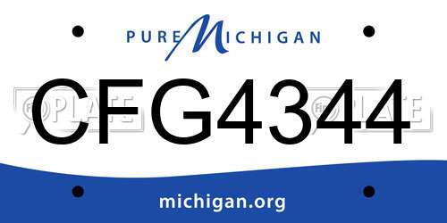 CFG4344 Michigan License Plate