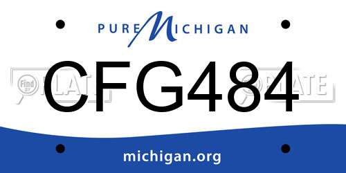 CFG484 Michigan License Plate