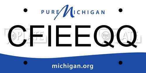 CFIEEQQ Michigan License Plate