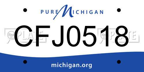 CFJ0518 Michigan License Plate