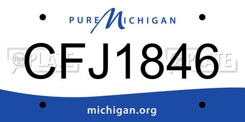 CFJ1846 Michigan License Plate