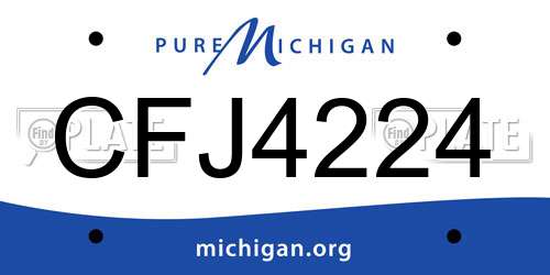 CFJ4224 Michigan License Plate