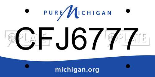 CFJ6777 Michigan License Plate