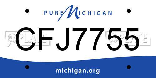 CFJ7755 Michigan License Plate