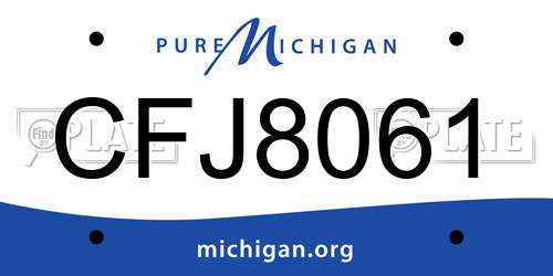 CFJ8061 Michigan License Plate