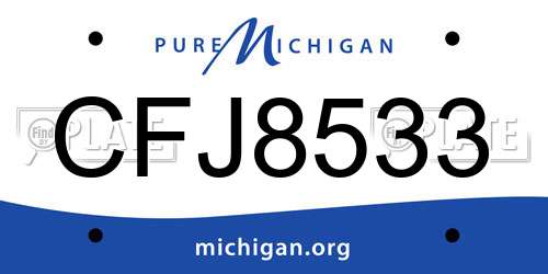 CFJ8533 Michigan License Plate