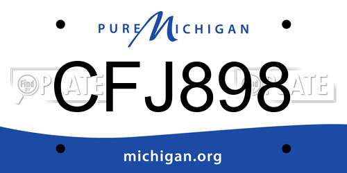 CFJ898 Michigan License Plate
