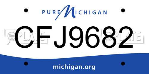 CFJ9682 Michigan License Plate