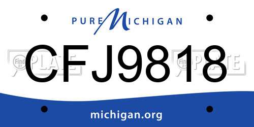 CFJ9818 Michigan License Plate
