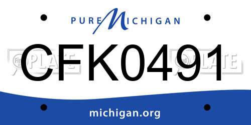 CFK0491 Michigan License Plate