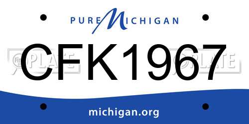 CFK1967 Michigan License Plate