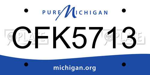 CFK5713 Michigan License Plate